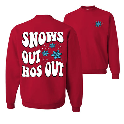Snows Out Ho's Out Ugly Christmas Sweater Unisex Crewneck Graphic Sweatshirt