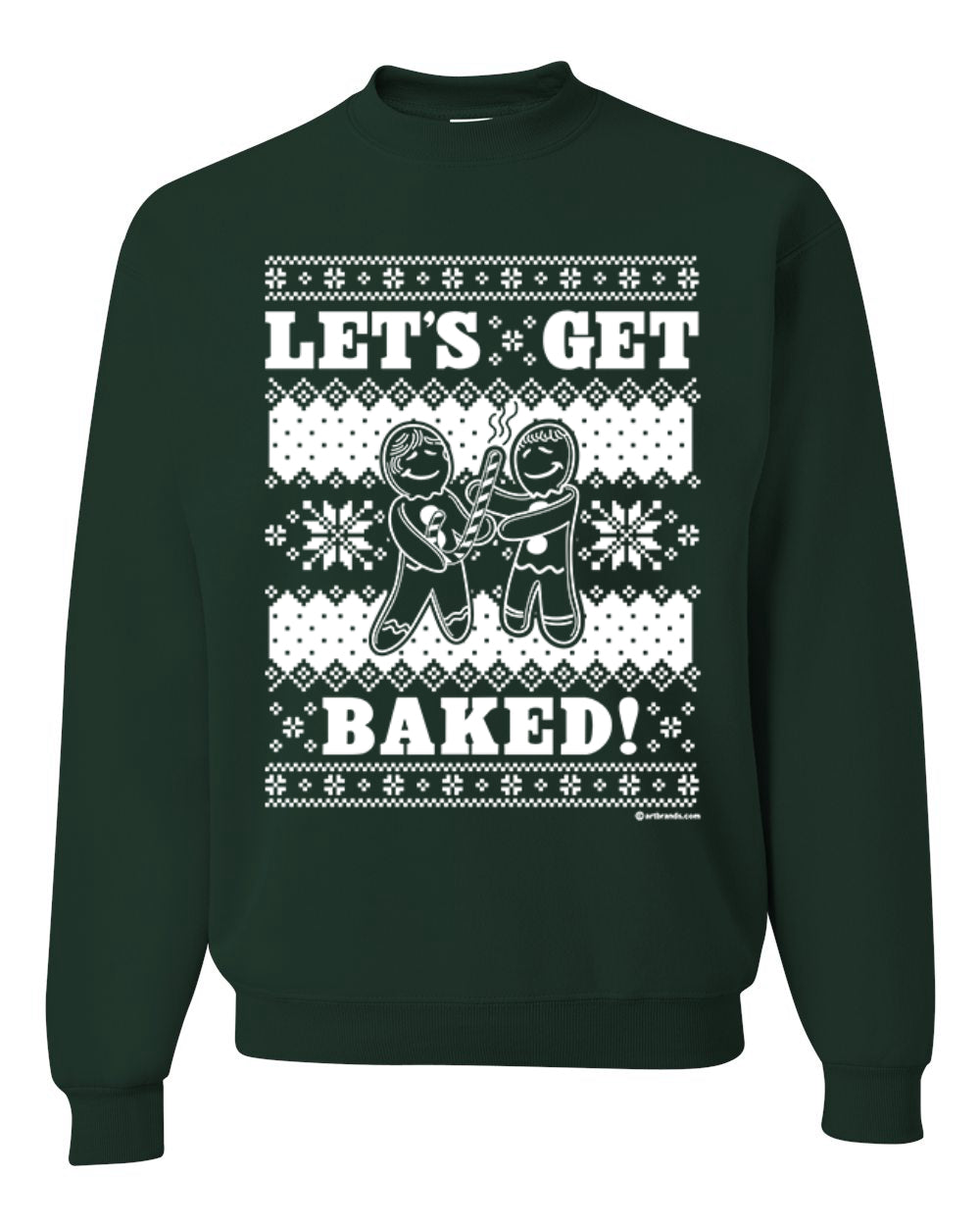 Let's Get Baked | Holiday Ginger Bread Design Merry Ugly Christmas Sweater Unisex Crewneck Graphic Sweatshirt