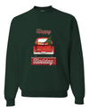 Happy Holiday Jolly Red Pick Up Merry Christmas Unisex Crewneck Graphic Sweatshirt