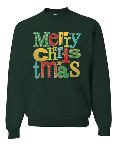 Colorful Merry Merry Christmas Decoration Merry Christmas Unisex Crewneck Graphic Sweatshirt