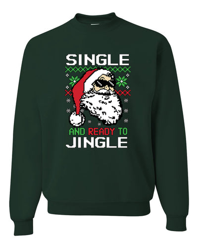 Santa Single and Ready to Jingle Merry Christmas Unisex Crewneck Graphic Sweatshirt
