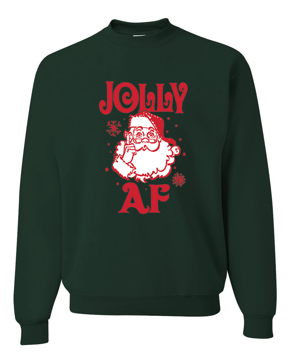 Santa Jolly AF Merry Christmas Unisex Crewneck Graphic Sweatshirt