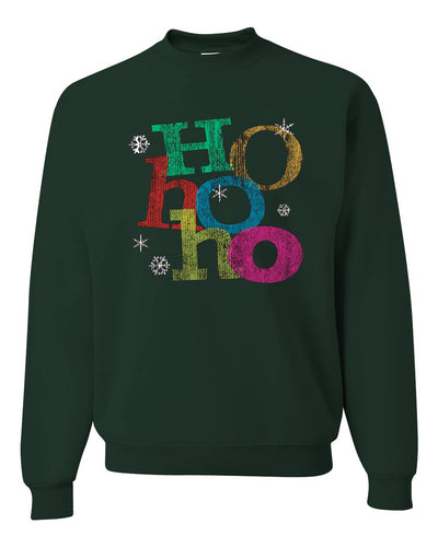 Colorful Ho Ho Ho Merry Christmas Unisex Crewneck Graphic Sweatshirt