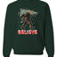 Believe Sanata Sasquatch Bigfoot Merry Christmas Merry Christmas Unisex Crewneck Graphic Sweatshirt