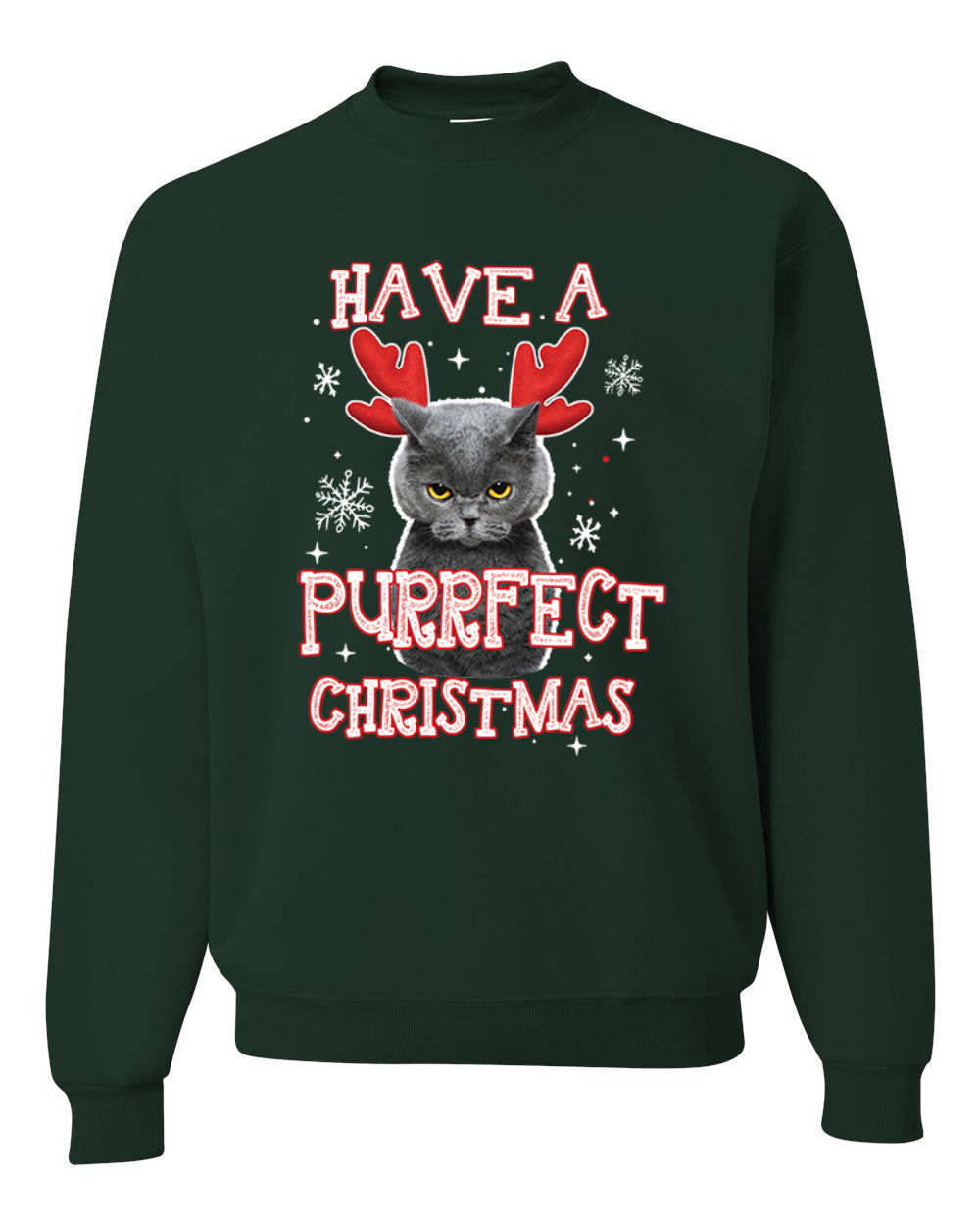 Have A Purrfect  Merry Christmas Unisex Crewneck Graphic Sweatshirt