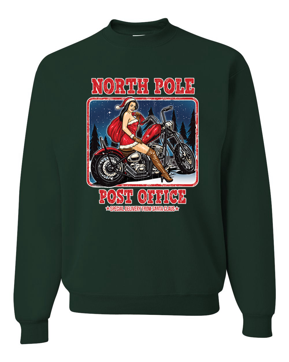 North Pole Post Office Special Delivery  Merry Christmas Unisex Crewneck Graphic Sweatshirt