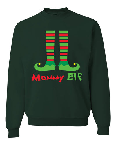 Mommy Elf Stocking Shoes Merry Christmas Unisex Crewneck Graphic Sweatshirt