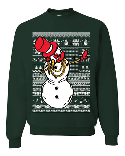 Dabbing Snowman Merry Ugly Christmas Sweater Unisex Crewneck Graphic Sweatshirt