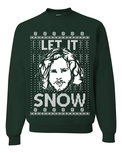 Let It Snow Jon Snow Digital Merry Ugly Christmas Sweater Unisex Crewneck Graphic Sweatshirt