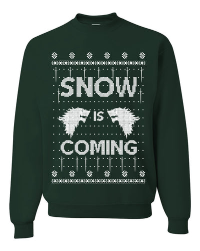 Snow is Coming GoT Stark Merry Ugly Christmas Sweater Unisex Crewneck Graphic Sweatshirt