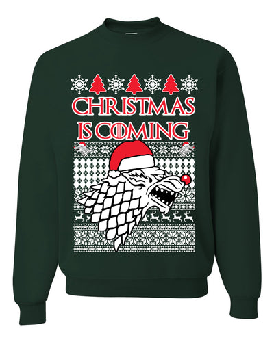 Christmas is Coming GoT Stark Merry Ugly Christmas Sweater Unisex Crewneck Graphic Sweatshirt