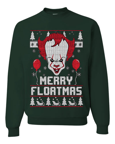 Merry Floatmas IT Clown Merry Ugly Christmas Sweater Unisex Crewneck Graphic Sweatshirt