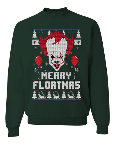 Merry Floatmas IT Clown Ugly Christmas Sweater Ugly Christmas Sweater Unisex Crewneck Graphic Sweatshirt