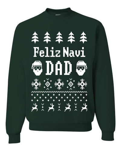 Feliz Navidad Merry Ugly Christmas Sweater Unisex Crewneck Graphic Sweatshirt