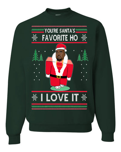 Santas Favorite Ho | Xmas Ye I Love It Ugly Christmas Sweater Unisex Crewneck Graphic Sweatshirt