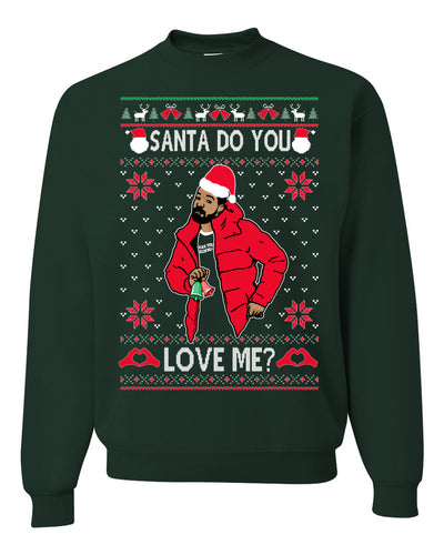 Santa Do You Love Me? White  Ugly Christmas Sweater Unisex Crewneck Graphic Sweatshirt