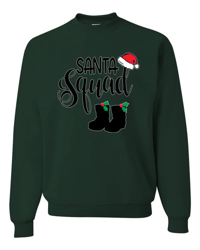 Santa Squad Xmas Hat Boots Merry Christmas Unisex Crewneck Graphic Sweatshirt