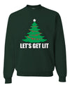 Lets Get Lit Xmas Tree Merry Christmas Unisex Crewneck Graphic Sweatshirt