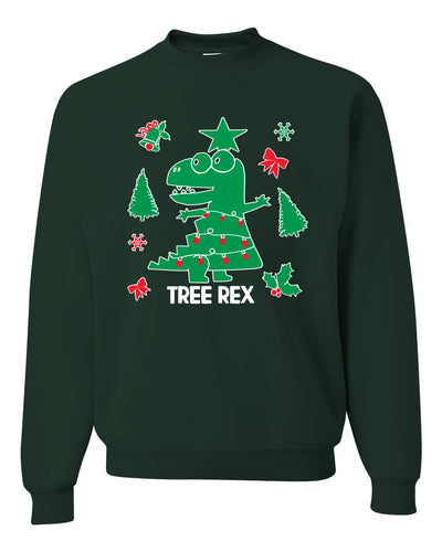 Merry Christmas Trex Tree Rex Merry Christmas Unisex Crewneck Graphic Sweatshirt