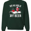 Ho Ho Hold my Beer Skateboarding Santa Merry Christmas Unisex Crewneck Graphic Sweatshirt