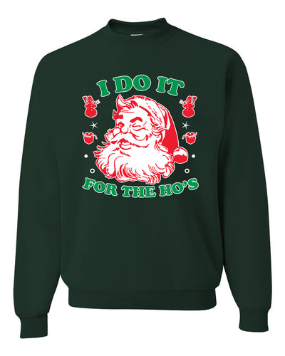 I Do it for the Hos Xmas Merry Christmas Unisex Crewneck Graphic Sweatshirt