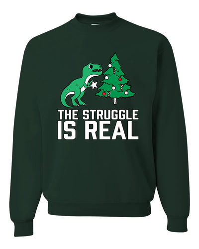 Merry Christmas Trex The Struggle is Real Merry Christmas Unisex Crewneck Graphic Sweatshirt