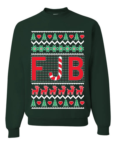 FJB Candy Cane  Ugly Christmas Sweater Unisex Crewneck Graphic Sweatshirt