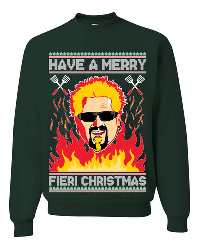 Have A Merry Fieri Christmas  Ugly Christmas Sweater Unisex Crewneck Graphic Sweatshirt