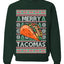 Merry Tacomas Holiday Taco Lover  Ugly Christmas Sweater Unisex Crewneck Graphic Sweatshirt