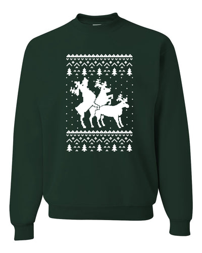 Humping Deers Merry Ugly Christmas Sweater Unisex Crewneck Graphic Sweatshirt