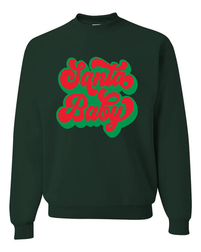 Logo Parody Santa Baby Ugly Christmas Sweater Unisex Crewneck Graphic Sweatshirt