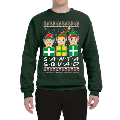 Santa Squad Friends  Ugly Christmas Sweater Unisex Crewneck Graphic Sweatshirt