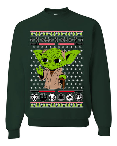 Baby Yoda Xmas Meme Ugly Christmas Sweater Unisex Crewneck Sweatshirt