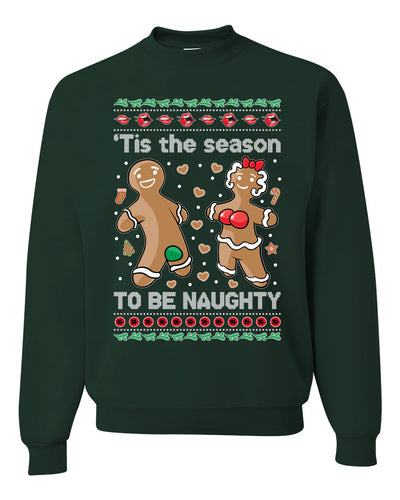 Tis Season to get Naughty Xmas Merry Ugly Christmas Sweater Unisex Crewneck Graphic Sweatshirt
