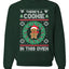 Theres a Cookie in This Oven Pregnancy Announcement Merry Ugly Christmas Sweater Unisex Crewneck Graphic Sweatshirt