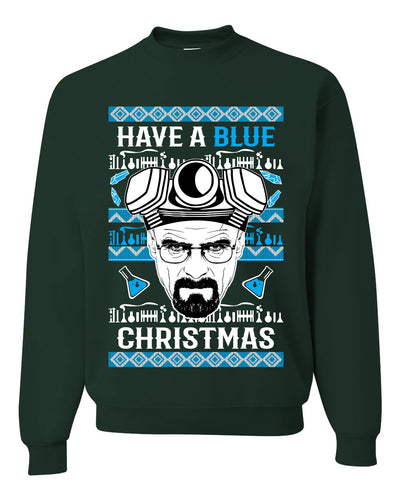 Have a Blue Christmas Walter Breaking TV Christmas Ugly Christmas Sweater Unisex Crewneck Graphic Sweatshirt