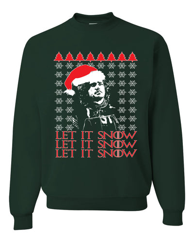 Let It Snow X3 Jon Snow Santa GoT Thrones Merry Ugly Christmas Sweater Unisex Crewneck Graphic Sweatshirt