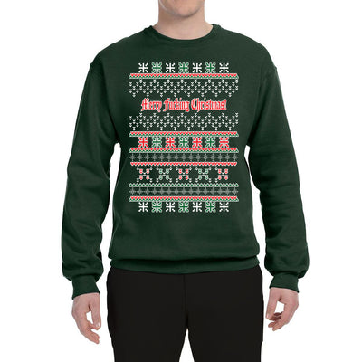 Merry Fucking Christmas Funny Classic Xmas Merry Ugly Christmas Sweater Unisex Crewneck Graphic Sweatshirt