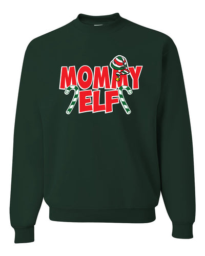 Mommy Elf Merry Christmas Unisex Crewneck Graphic Sweatshirt