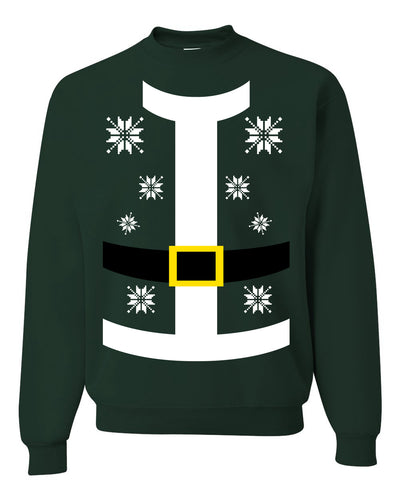 Jolly Santa Suit Winter Candy Cane Merry Ugly Christmas Sweater Unisex Crewneck Graphic Sweatshirt