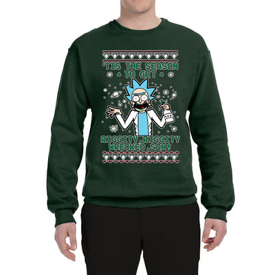 Tis The Season To Get Riggity, Riggity Wrecked, Son! Anime Ugly Christmas Sweater Unisex Crewneck Graphic Sweatshirt