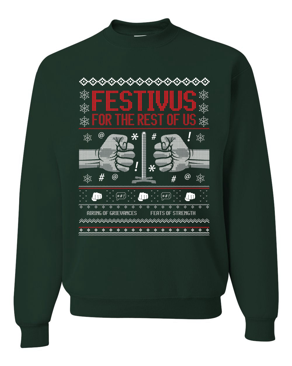 Festivus for The Rest of Us Merry Ugly Christmas Sweater Unisex Crewneck Graphic Sweatshirt