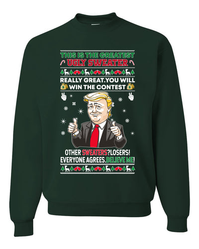 Trump This is The Greatest Ugly Sweater Merry Ugly Christmas Sweater Unisex Crewneck Graphic Sweatshirt
