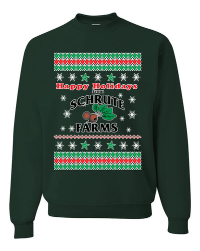 Happy Holidays from Schrute Farms Christmas Ugly Christmas Sweater Unisex Crewneck Graphic Sweatshirt