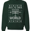 Oy to The World | Jewish Christmas Menorah Merry Ugly Christmas Sweater Unisex Crewneck Graphic Sweatshirt