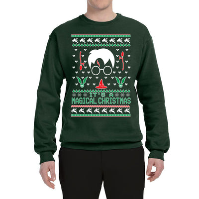 It's a Magical Christmas | Wizard Bolt  Ugly Christmas Sweater Unisex Crewneck Graphic Sweatshirt