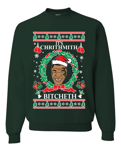 It's Chrithmith Bitcheth Lisp Merry Ugly Christmas Sweater Unisex Crewneck Graphic Sweatshirt