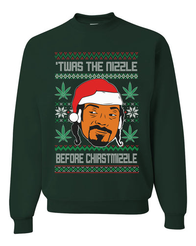 Snoop 'Twas The Nizzle Before Christmizzle Ugly Christmas Sweater Unisex Crewneck Graphic Sweatshirt