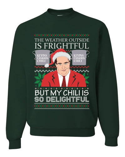 Kevin's Famous Chili is So Delightful Xmas Merry Ugly Christmas Sweater Unisex Crewneck Graphic Sweatshirt