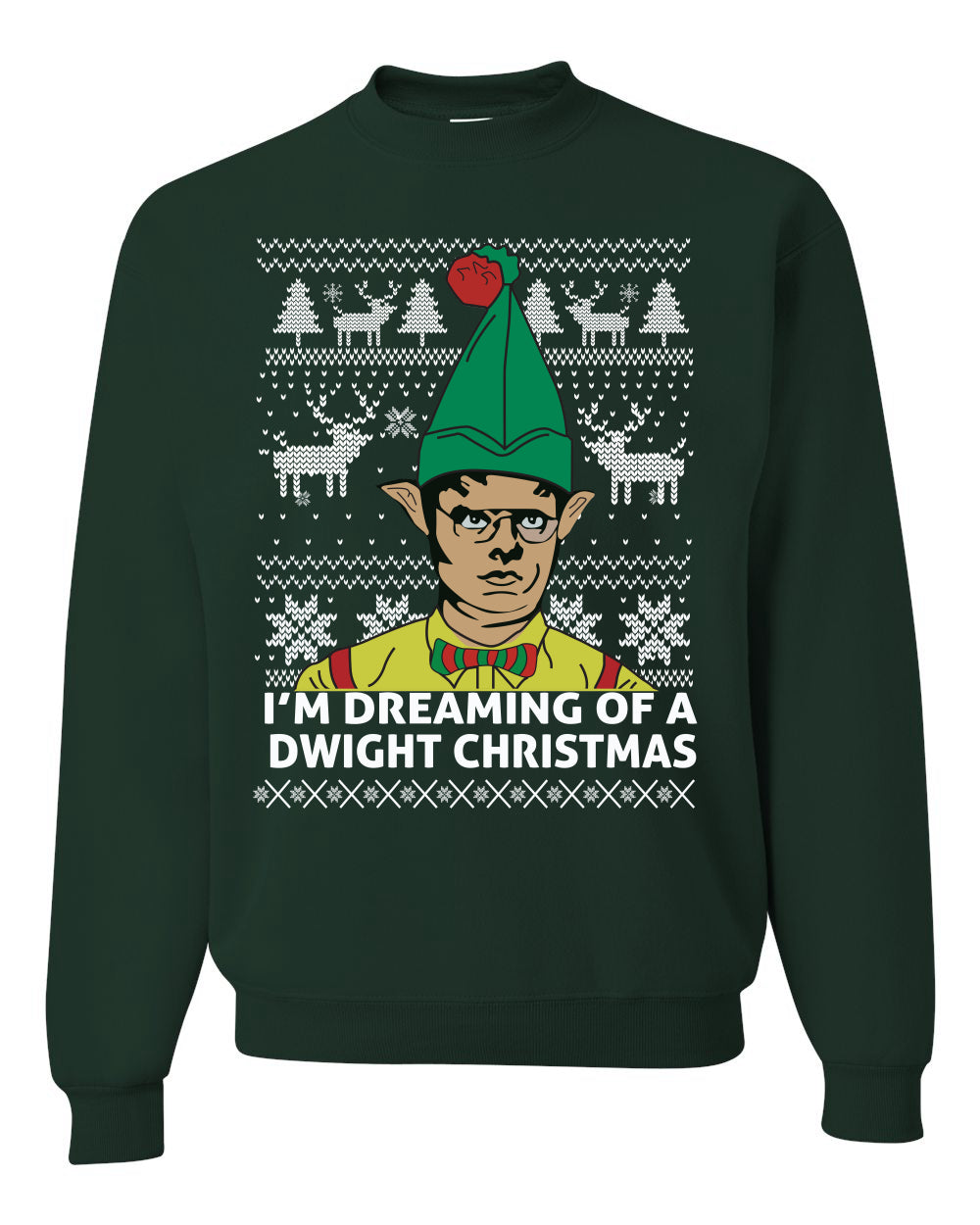 I'm Dreaming of a Dwight Christmas The Office Schrute Funny Ugly Christmas Sweater Unisex Crewneck Graphic Sweatshirt